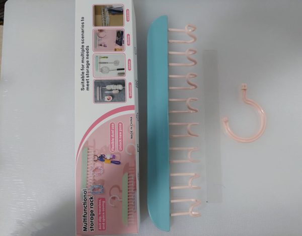 8 hooks multi purpose hook and adhesive hanger for kitchen bathroom cabinet random color 9