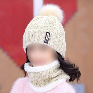 Beanie Wool Cap with Neck Warmer yellow