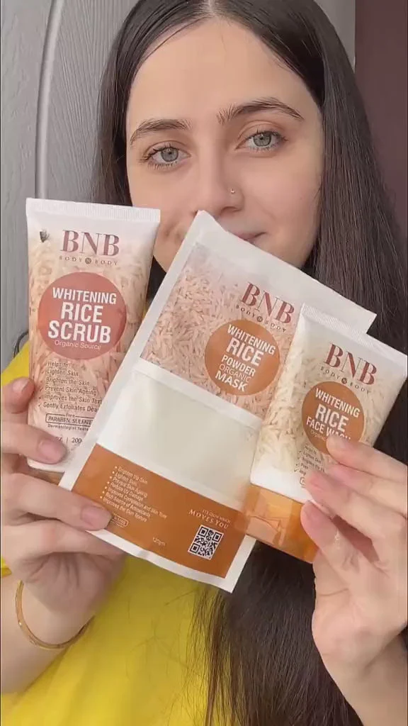 bnb whitening rice extract bright glow kit 6 3