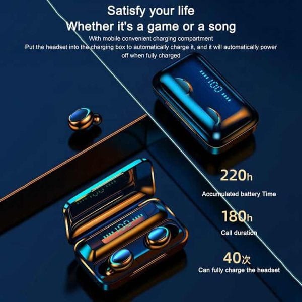 Earbuds F9 TWS Wireless Bluetooth Earphones and Power-Bank Power LCD Display 45