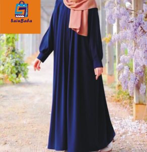  Georgette Plain Abaya blue1