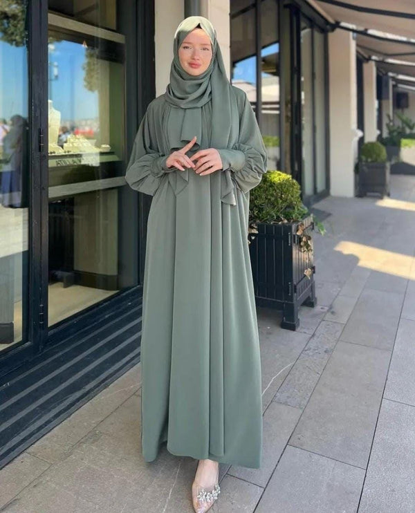 Georgette Plain Classic abaya w3