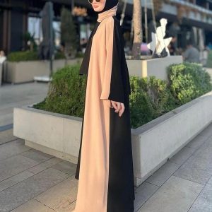 Georgette Plain Classic Abaya with Stoler 4g t7 9