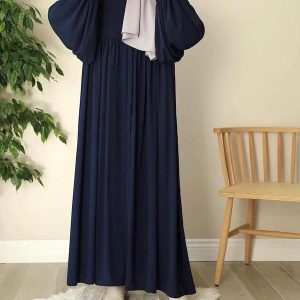 Georgette Plain Classic Abaya with Stoler black