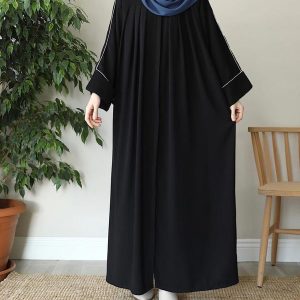 Georgette Plain Classic Abaya with Stoler ju8
