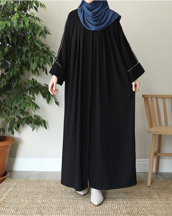 Georgette Plain Classic Abaya with Stoler ju8