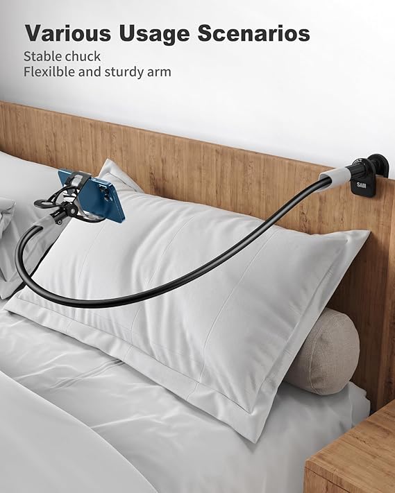 gooseneck phone holder 360 adjustable lazy holder mount clamp with sturdy flexible long arm black 6