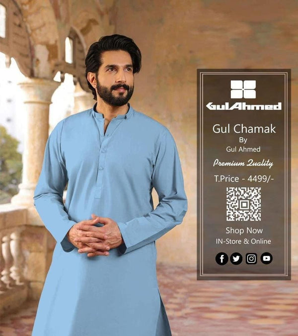Gul Ahmed Cotton Sotton Mens Plain Unstitched Suit ty6 blm89