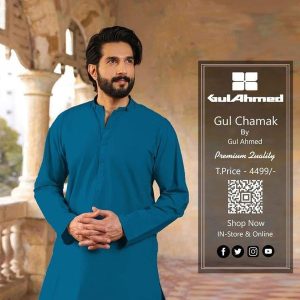 Gul Ahmed Cotton Sotton Mens Plain Unstitched Suit ty6 rt57