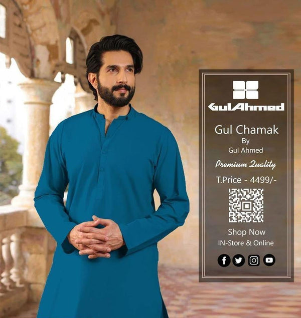 Gul Ahmed Cotton Sotton Mens Plain Unstitched Suit ty6 rt57