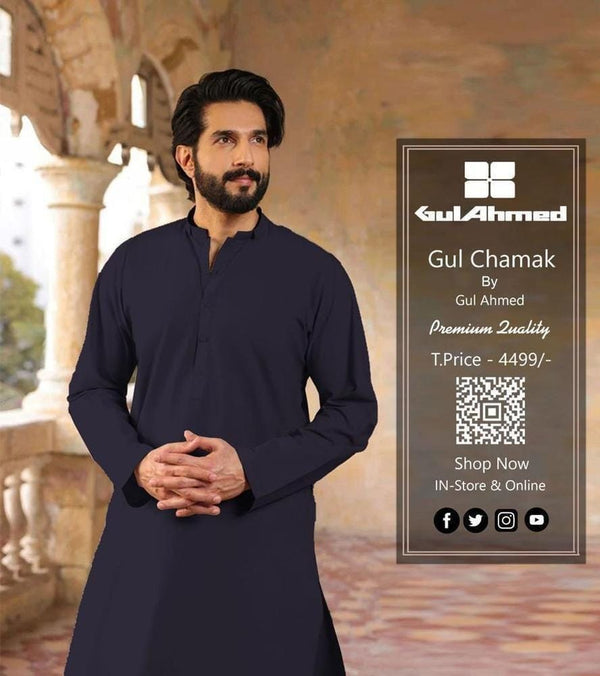 Gul Ahmed Cotton Sotton Mens Plain Unstitched Suit vf 56h nj
