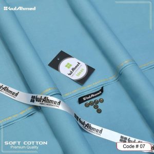 Gul Ahmed Mens Unstitched Soft Cotton Plain Suit by Ideas 549 ble