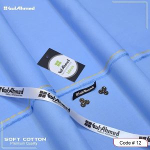 Gul Ahmed Mens Unstitched Soft Cotton Plain Suit by Ideas bl li 5t