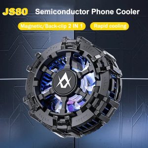 js80 mobile phone cooler magnetic back clip 2 in 1 semiconductor cooling fan for iphone android cool radiator random color 1