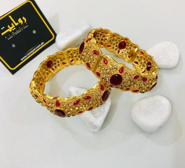Kara Bracelet by RAWAYAT Gold Plated Openable Kara Bracelet Design 1yr v4