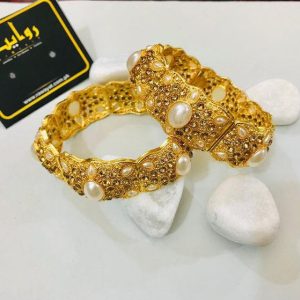 Kara Bracelet by RAWAYAT Gold Plated Openable Kara Bracelet Design 1yr5r
