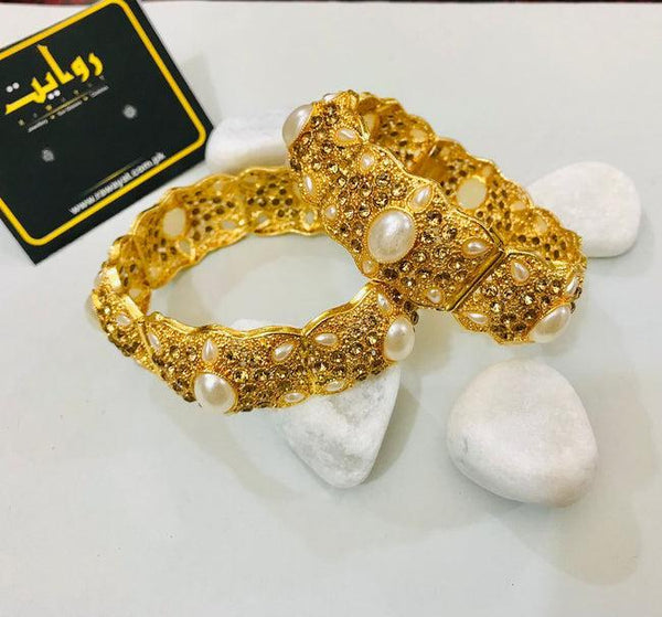 Kara Bracelet by RAWAYAT Gold Plated Openable Kara Bracelet Design 1yr5r
