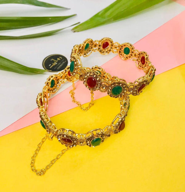 Kara Bracelet by RAWAYAT Gold Plated Openable Kara Bracelet Design gl4