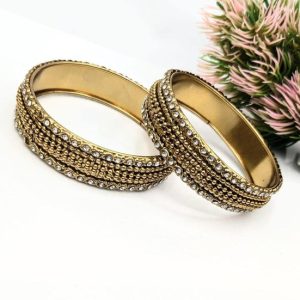 Kara Set of 6 Duo Style Bangles gol plated 6y