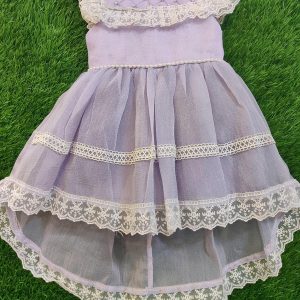 Kids Fancy Stylish Frock Stitched Net Embroidered