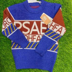Kids Printed Wool Sweater blue