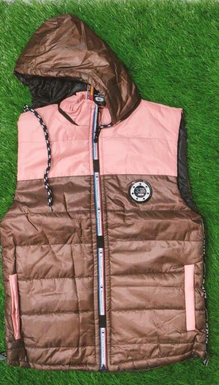 Kids Sleeveless Parachute Jacket brown
