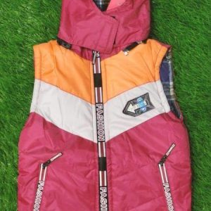Kids Sleeveless Parachute Jacket pink