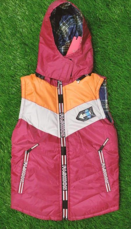 Kids Sleeveless Parachute Jacket pink