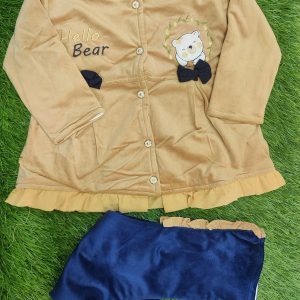 Kids Velvet Printed Shirt and Trouser Suit 5 1