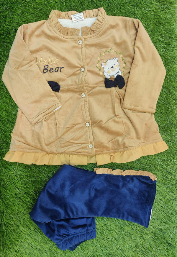 Kids Velvet Printed Shirt and Trouser Suit 5 1