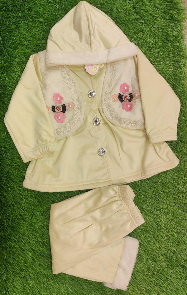 Kids Velvet Printed Shirt and Trouser Suit 5 6 456