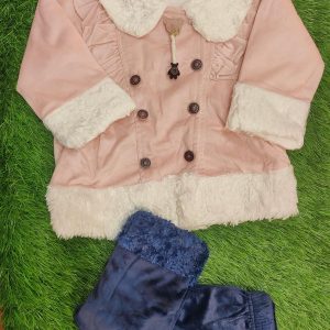 Kids Velvet Printed Shirt and Trouser Suit  7 6 5