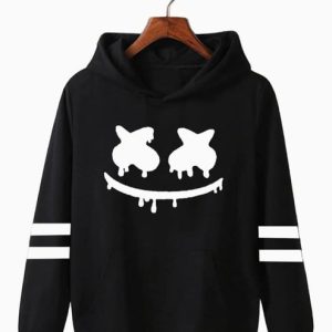 Mens Cotton Printed Hoodie black 6 4 5