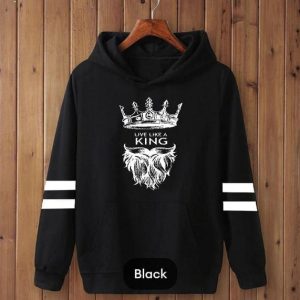 Mens Cotton Printed Hoodie blackn7 8