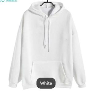 Mens Cotton Printed Hoodie white 7 8