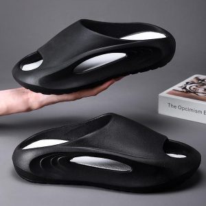 Mens Non-Slip Stylish Slippers Imported black