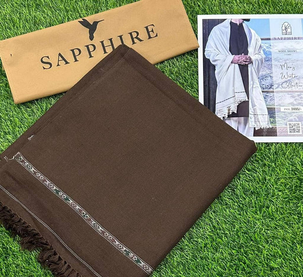 Mens Soft Wool Shawl By SAPPHIRE brown 3 7