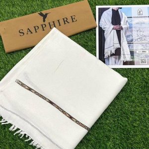 Mens Soft Wool Shawl By SAPPHIRE white 3 7