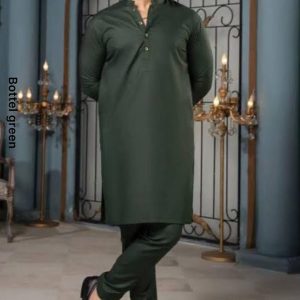 Mens Stitched Suit Wash and Wear Plain green
