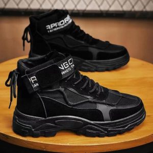 Mens Work-Wear Shoes Spring and Autumn Marten Boots Men’s Korean Version black 8
