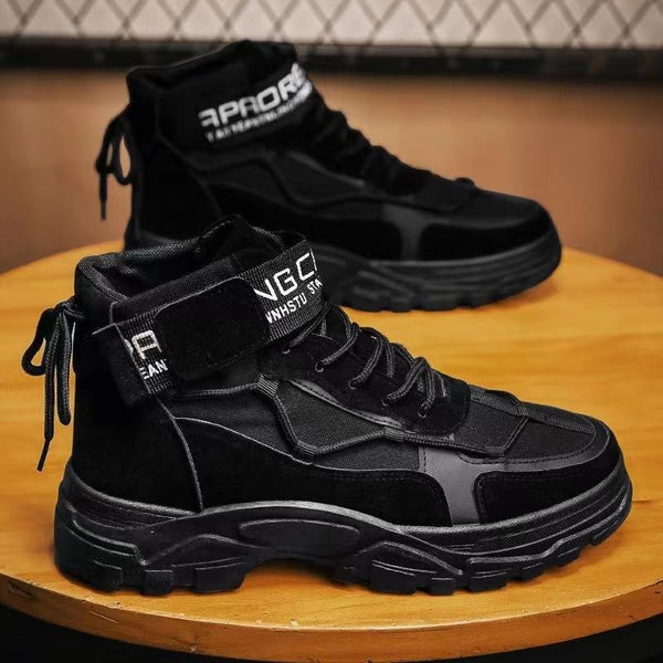 Mens Work-Wear Shoes Spring and Autumn Marten Boots Men’s Korean Version black 8