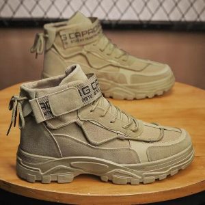 Mens Work-Wear Shoes Spring and Autumn Marten Boots Men’s Korean Version brown 8