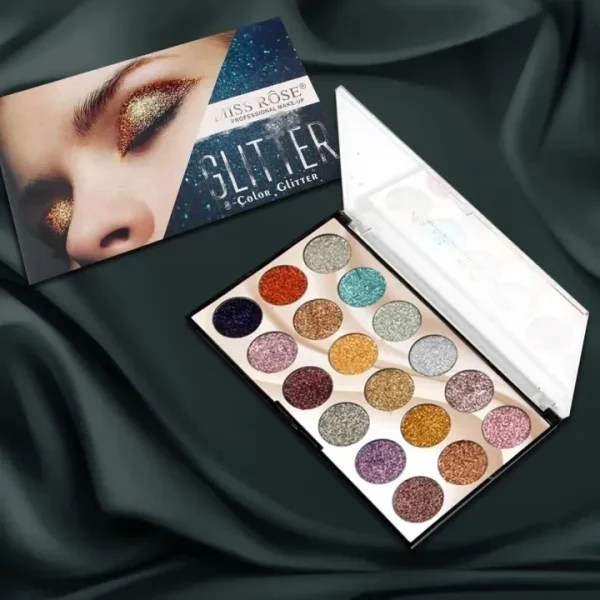 miss rose 18 colors sequins glitter powder high gloss pearly eye shadow palette 1