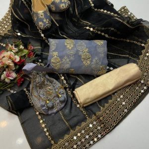 Organza Embroidered Fancy Suit 45 bl90