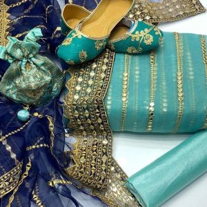 Organza Embroidered Suit we4 gr5