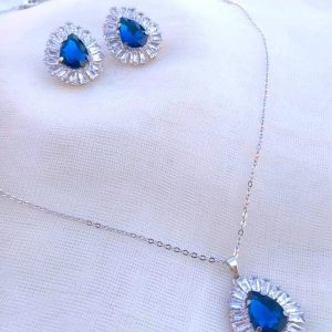 Pearl Stones Choker Set for Women and Girls blue u9
