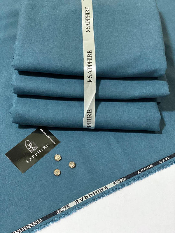 SAPPHIRE Mens Unstitched Wool Plain Suit blue 5 6