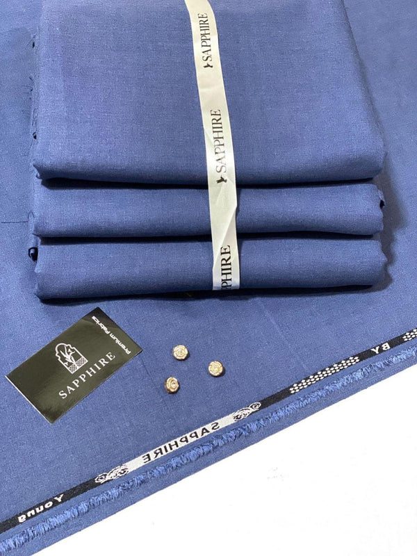 SAPPHIRE Mens Unstitched Wool Plain Suit blue 97 5 6
