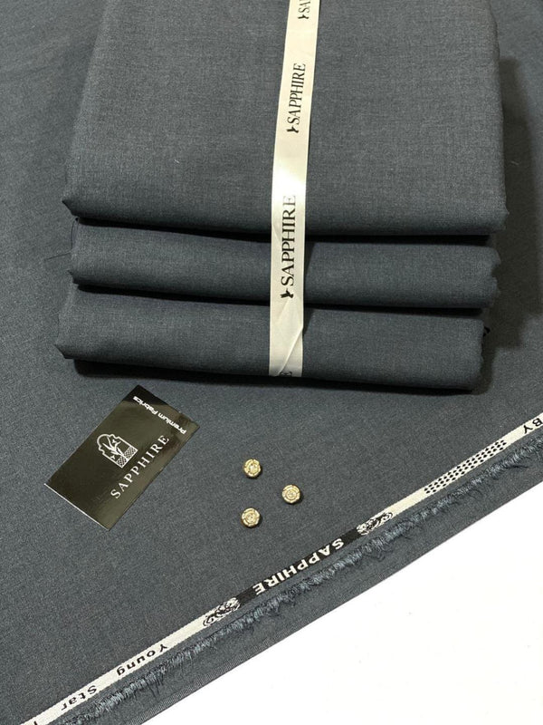 SAPPHIRE Mens Unstitched Wool Plain Suit grey 5 6