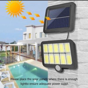 Split Solar Powered Outdoor Wall Light Long Solar Panel With Strong Cob Brightness hy7